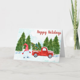 Tarjeta Whimsical Happy Holidays Gnome