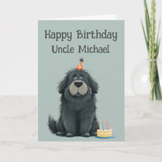 Tarjeta Whimsical Newfoundland Dog Birthday Card