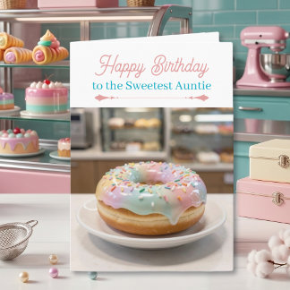 Tarjeta Whimsical Pastel Cake Birthday Card for an Aunt