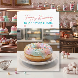 Tarjeta Whimsical Pastel Glass Glaze Donut Mom's Birthday