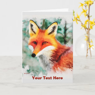 Tarjeta Whimsical Red Fox