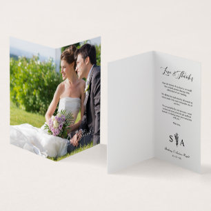 Tarjeta Whimsical Script Photo Romantic Botanical Branches