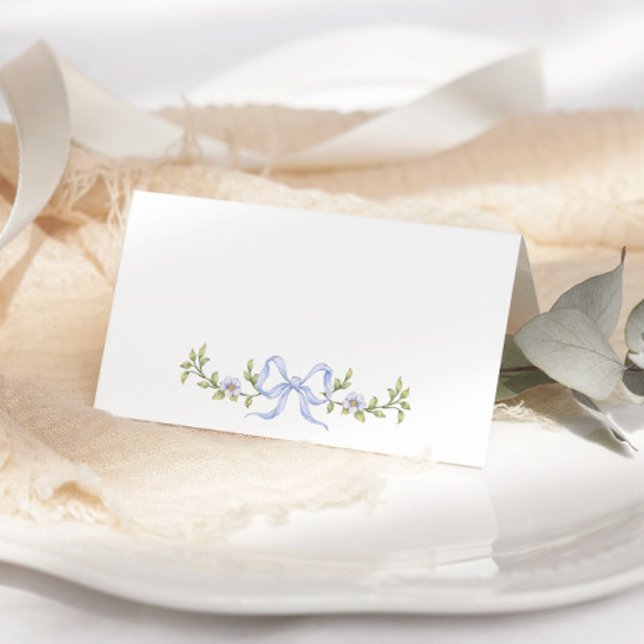 Tarjeta Whimsical wildflower Bow Baby Shower place card (Subido por el creador)