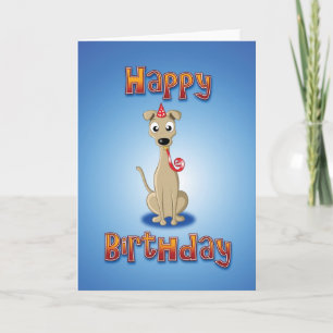Tarjeta whippet - hat&whistle - feliz cumpleaños