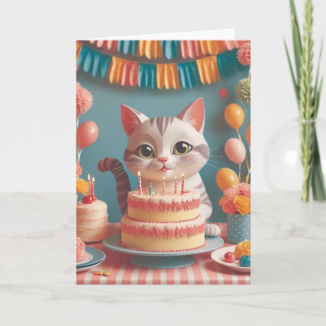 Tarjeta Whiskers and Cake (Anverso)