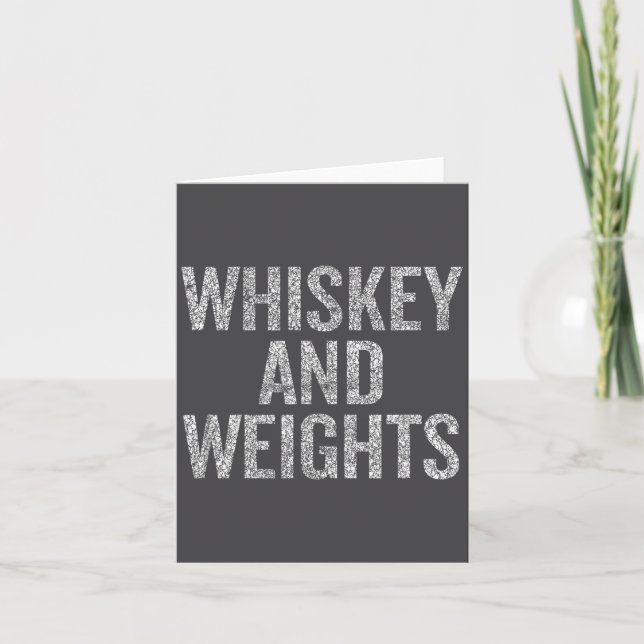 Tarjeta Whiskey And Weights No Carbs Funny Gym Slogan  (Anverso)