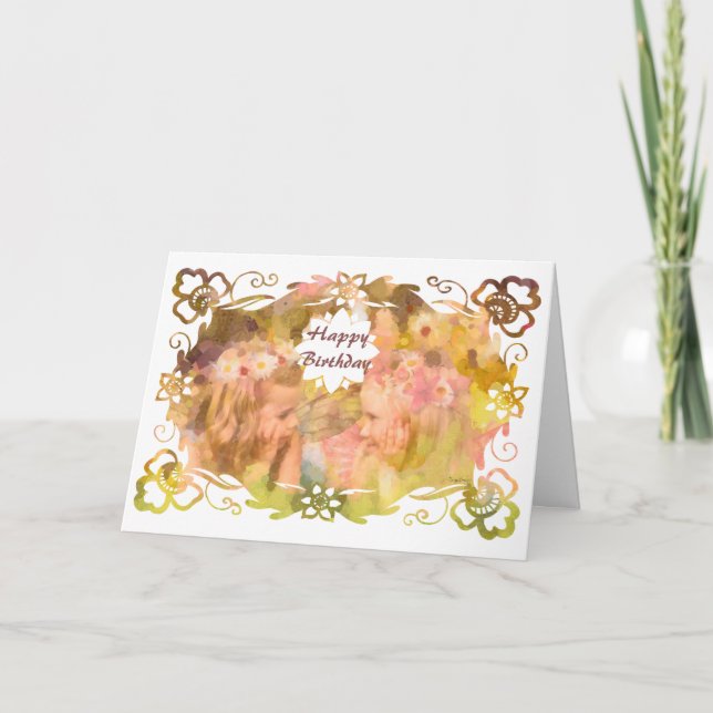 Tarjeta Whispers of Magic: Two Fairy Friends in a Garden (Anverso)