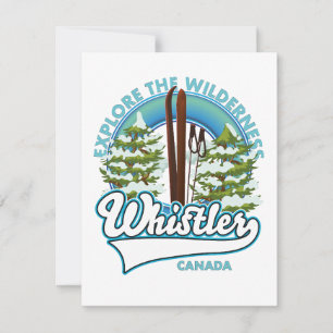 Tarjeta Whistler Canada, explora el área silvestre, logoti