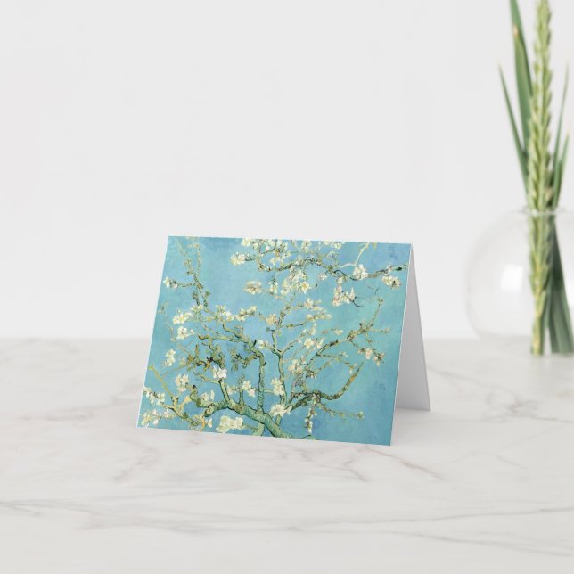 Tarjeta White almond blossom by Vincent Van Gogh (Anverso)