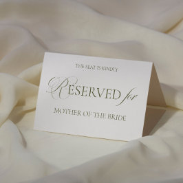 Tarjeta White and Green Wedding Reserved Place Card