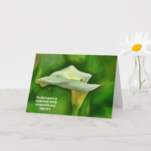 Tarjeta White Calla Lily Art Faith Bible Verse Thoughts