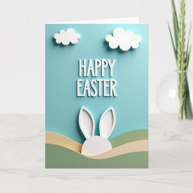 Tarjeta White Cloud Easter Scene Card (Anverso)