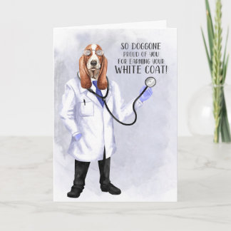 Tarjeta White Coat felicita a la graciosa Médica de Perro