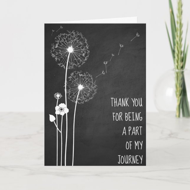 Tarjeta White Dandelion Bouquet Gracias (Anverso)
