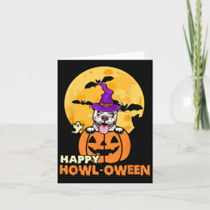 Tarjeta White Pitbull Witch Perg Lover Feliz costo de Hall