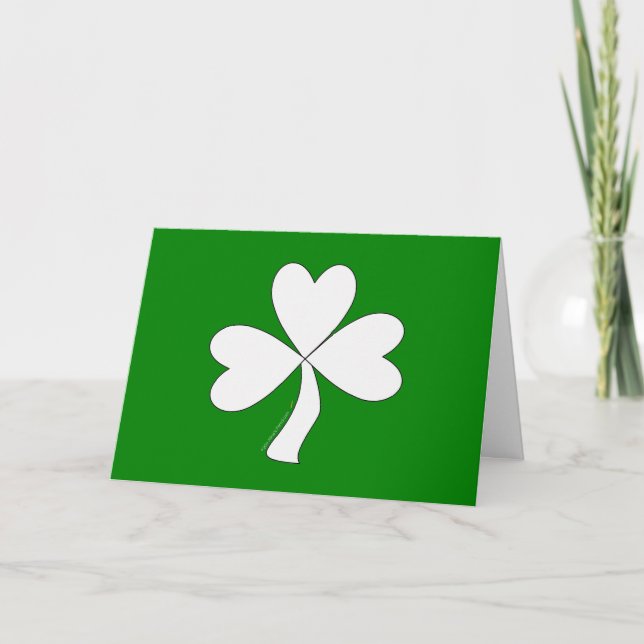 Tarjeta White Shamrock St. Patrick's Day (Anverso)