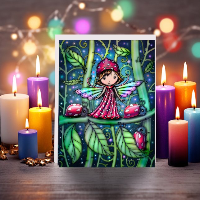 Tarjeta White Spotted Ladybug Fairy Molly Harrison (Subido por el creador)