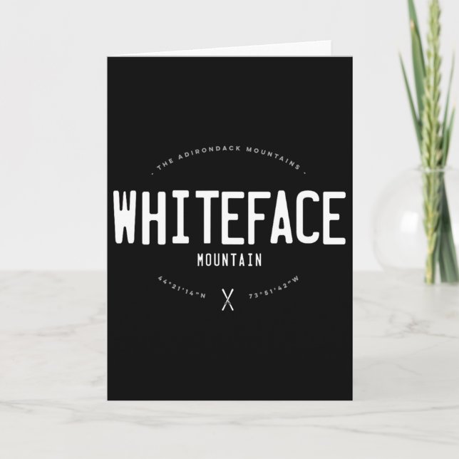 Tarjeta Whiteface Mountain New York Graphic Distressed Vin (Anverso)