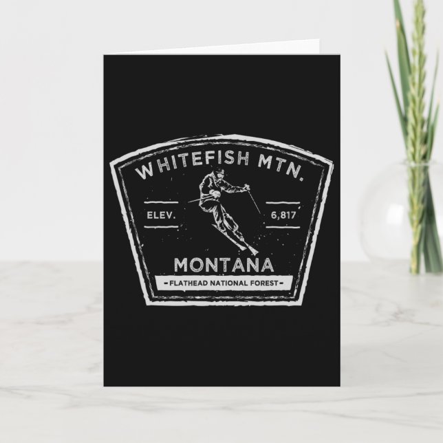 Tarjeta Whitefish Mountain Montana Snow Skiing  (Anverso)