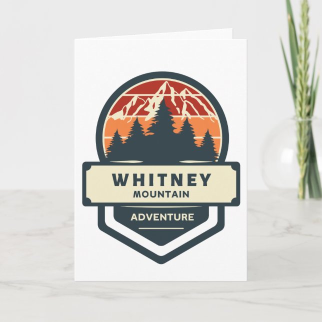 Tarjeta Whitney mountain peak climbing and hiking (Anverso)