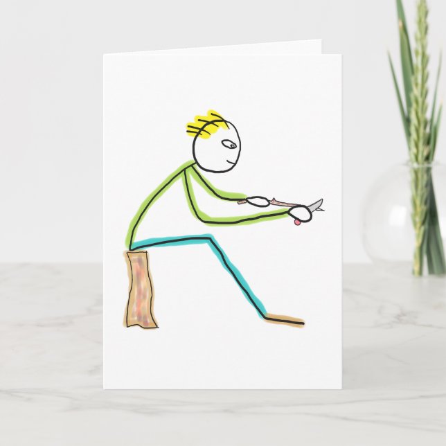 Tarjeta Whittling Stickman (Anverso)