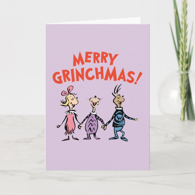 Tarjeta Whos Holding Hands Merry Grinchmas (Anverso)