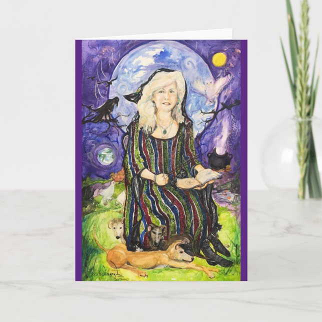 Tarjeta Wiccan Witch Spell Dowsing Maureen Girard (Anverso)