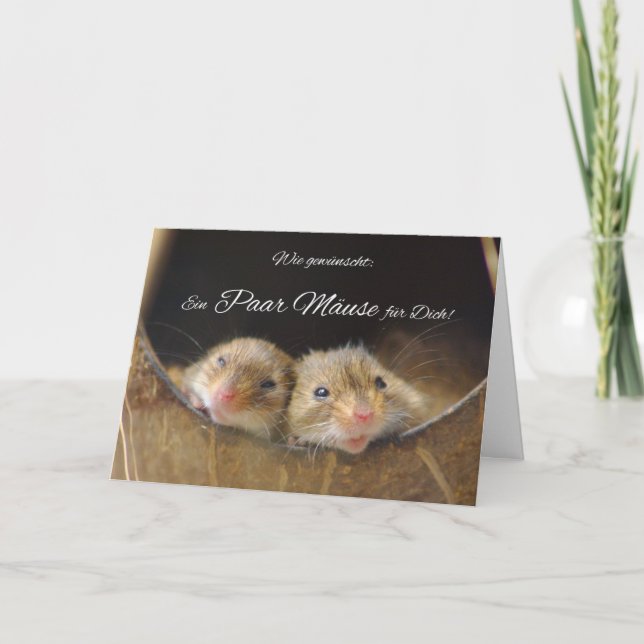 Tarjeta Wie gewünscht: in paar Mäuse für Dich! (Anverso)