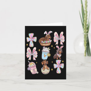 Tarjeta Wiener Dog Dachshund Coquette Bow Christian Doxie