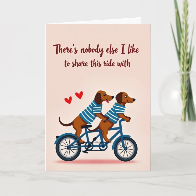 Tarjeta Wiener Dogs Tandem Love Card (Anverso)