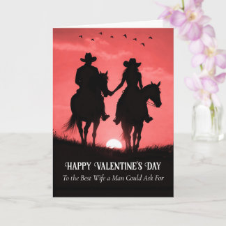 Tarjeta Wife Cute Happy Valentines Day Country Western