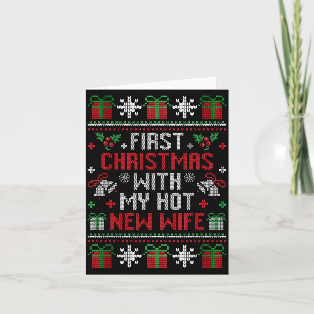 Tarjeta Wife Husband First Christmas Just Married Christma (Anverso)