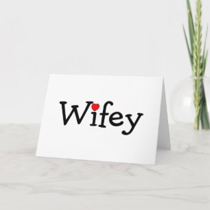 Tarjeta Wifey con corazón rojo
