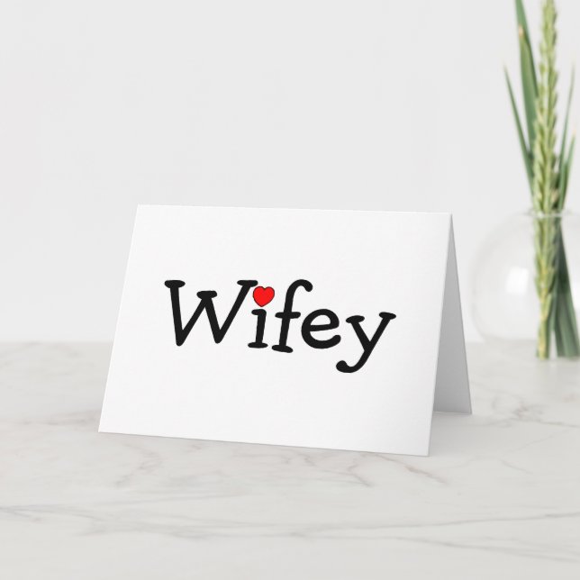 Tarjeta Wifey con corazón rojo (Anverso)