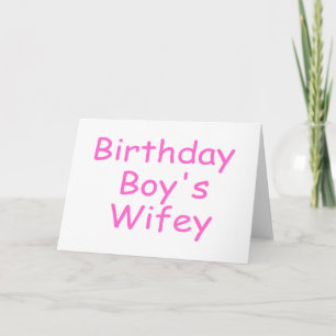Tarjeta Wifey del muchacho del cumpleaños