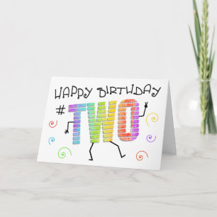 Tarjeta Wiggle n Giggle Fun 2do Birthday Greeting Card