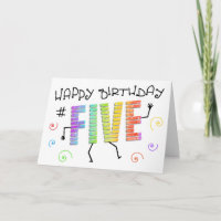 Wiggle n Giggle Fun 5to Birthday Greeting Card