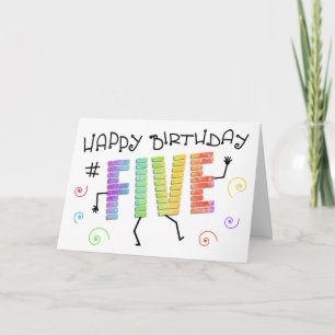 Tarjeta Wiggle n Giggle Fun 5to Birthday Greeting Card