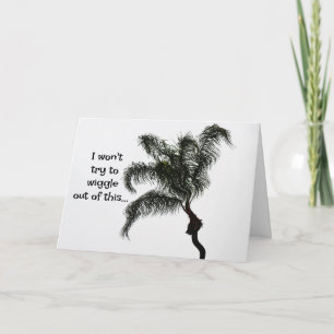 Tarjeta Wiggle Palm Tree Art Fun Belthday Card