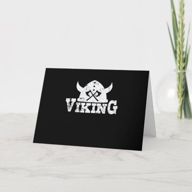 Tarjeta Wikinger Helm mit gekreuzten Äxten (Anverso)