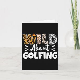 Tarjeta Wild About Golfing Animals Pattern Golfer Leopard