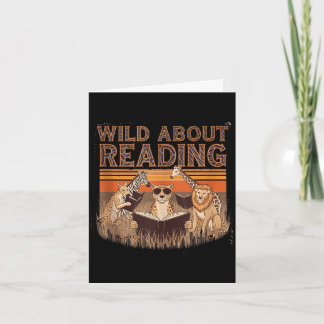Tarjeta Wild about reading books reader lover librarian