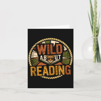 Tarjeta Wild about reading books reader lover librarian