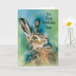 Tarjeta Wild Hare Exuberance Pastel Personalizado de Arte