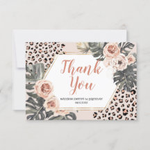 Tarjeta Wild One Leopard Print Birthday