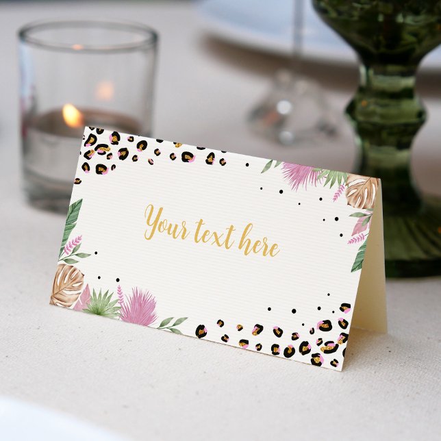Tarjeta Wild One Leopard Print Birthday Party Plac (Subido por el creador)