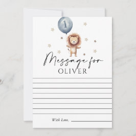 Tarjeta Wild One Lion Ballon Primer Mensaje De Cumpleaños