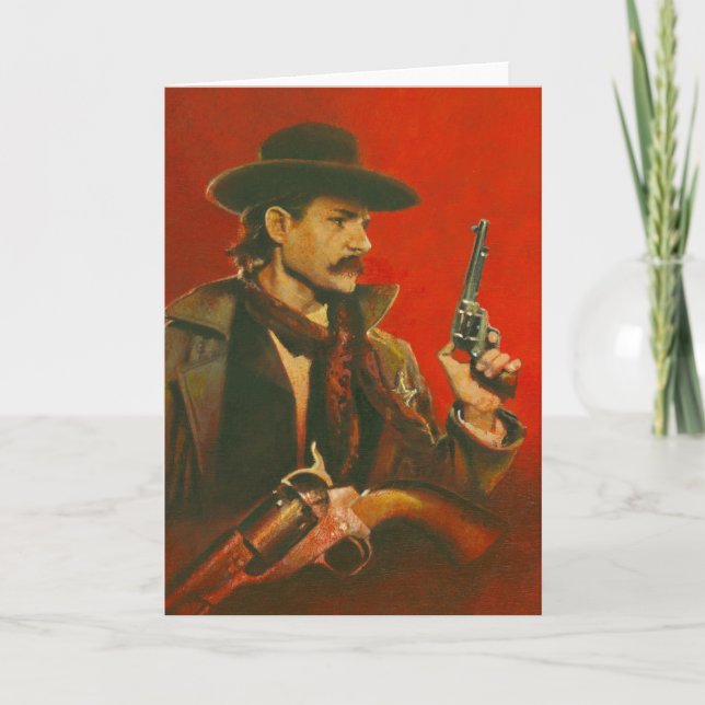 Tarjeta Wild West Lawman Greetings Card (Anverso)