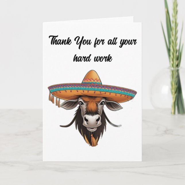 Tarjeta Wildebeest con sombrero (Anverso)