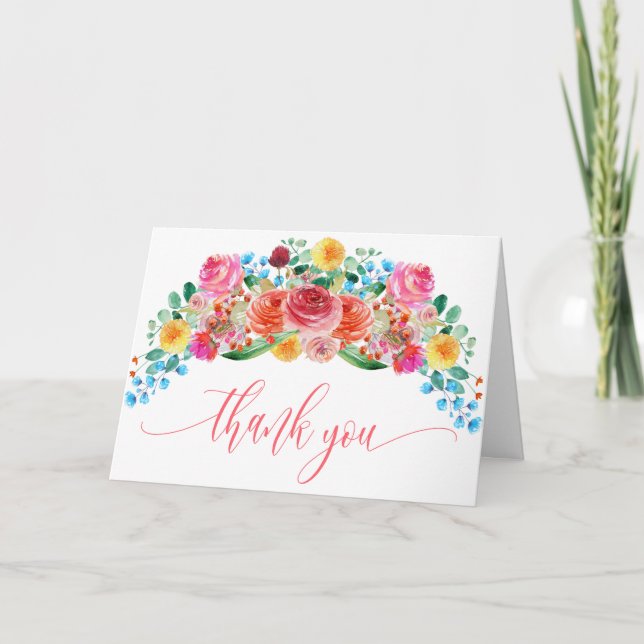 Tarjeta Wildflower Floral Baby Shower Gracias (Anverso)